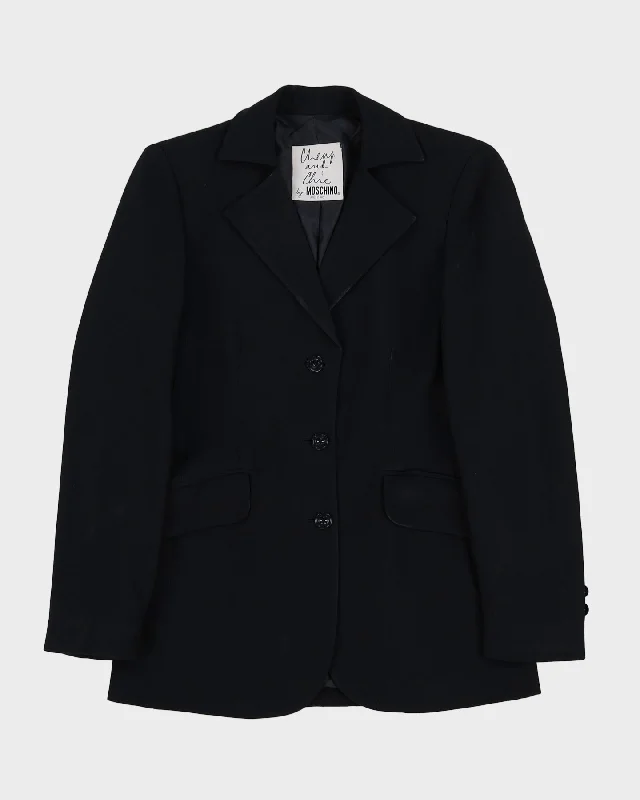 Cheap And Chic By Moschino Navy Blazer - S Slimming Women's Blazer