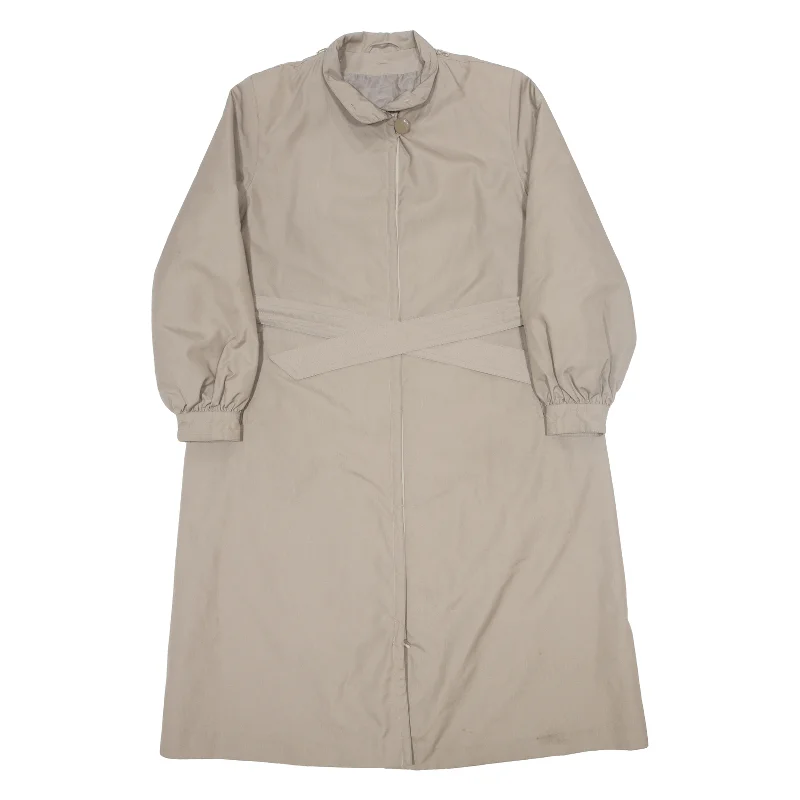 EAP FERRAT Womens Trench Coat Brown 90s L Elegant Layered Trench Coat