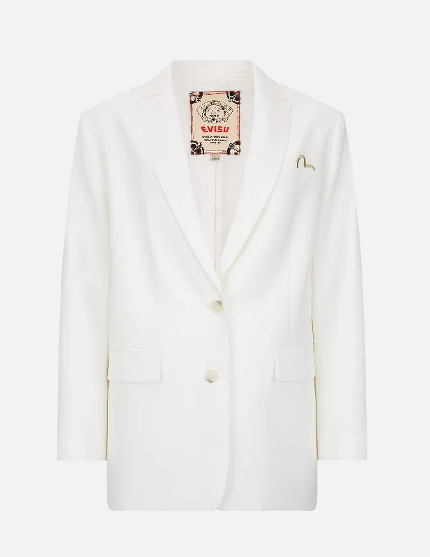 Straight-Cut Blazer Women's Leather Blazer