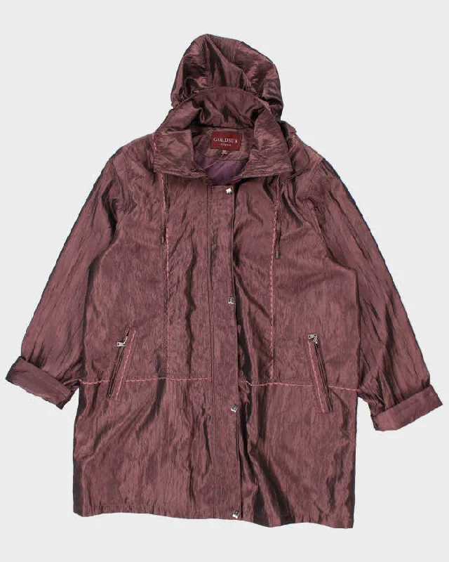 Women's Gold Sun Purple Trench Rain Coat - XXXL Stylish Sleeveless Trench Coat