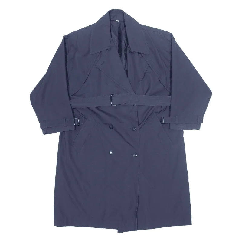 Womens Trench Coat Blue 90s L Trendy Black Trench Coat