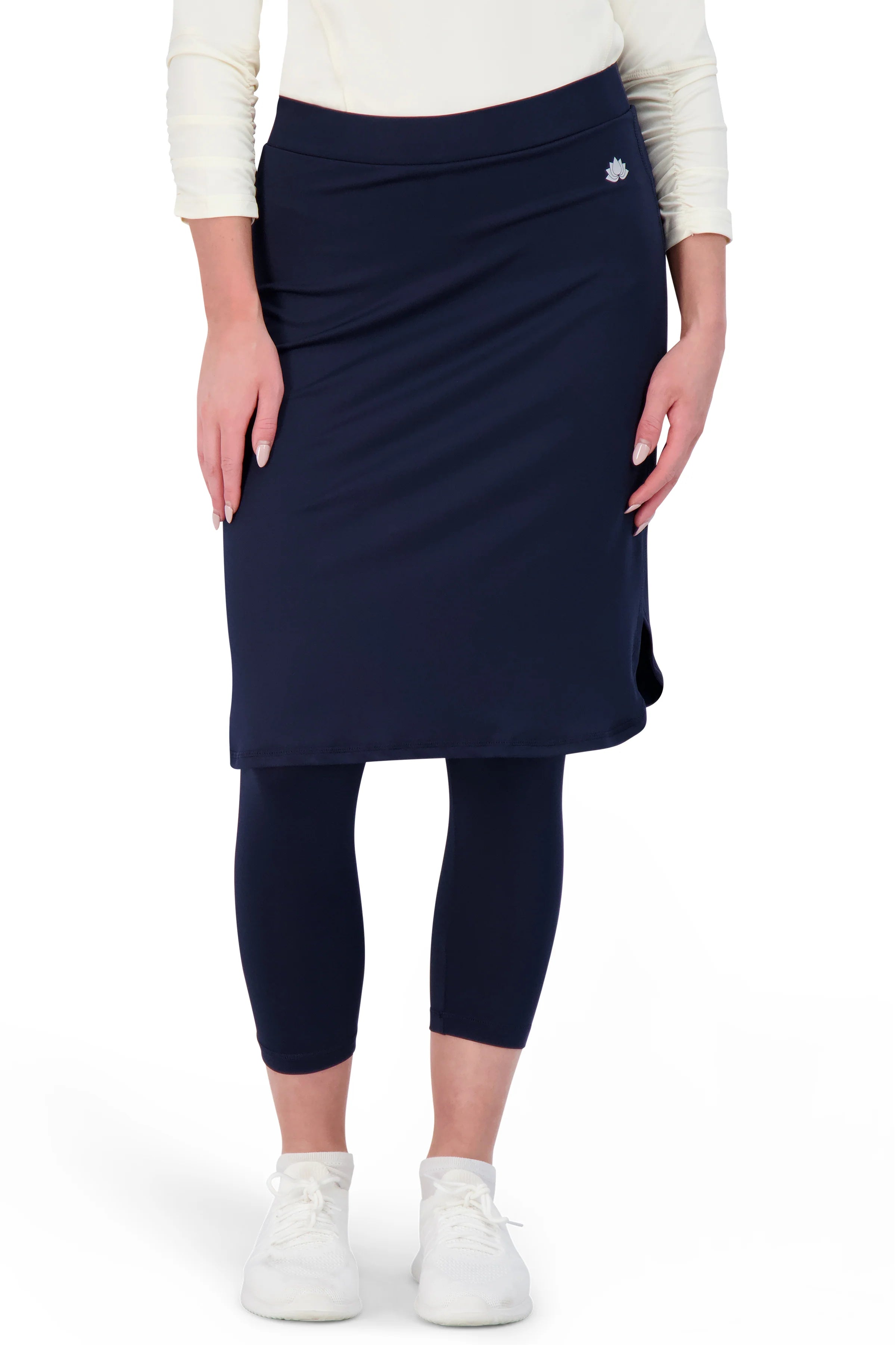 Cropped ShirtTail Snoga Athletic Skirt in Navy Blazer Women's Trendy Blazer