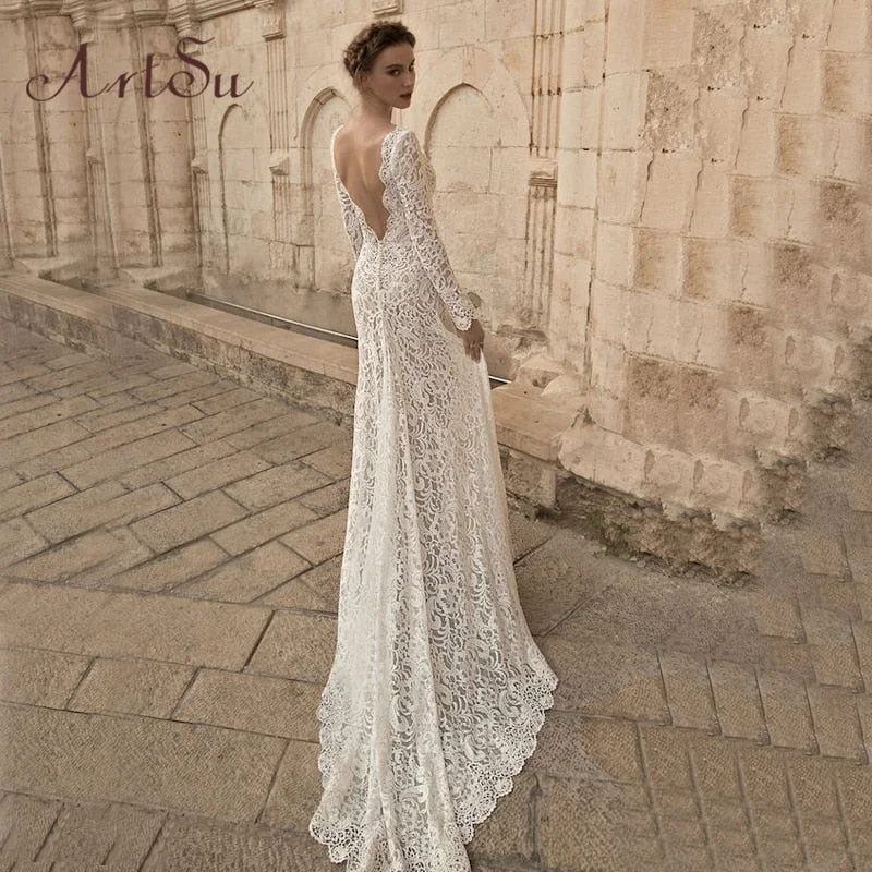 ArtSu Women Elegant Lace Long Dress Sexy Maxi See Through Floral V-Neck Evening Party Plus Sizes Dresses Vestidos ASDR20034 Tunics Evening elegant ArtSu Women Elegant Lace Long Dress Sexy Maxi See Through Floral V-Neck Evening Party Plus Sizes Dresses Vestidos ASDR20034 Tunics Evening elegant