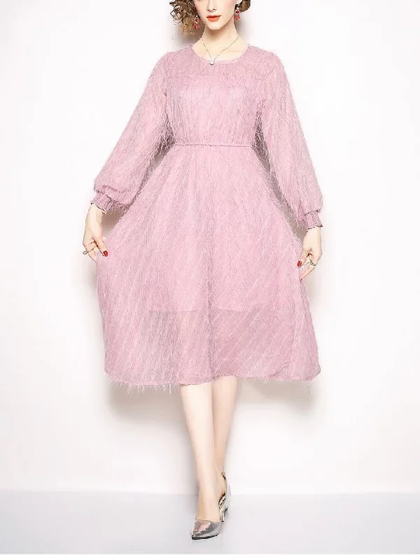 Autumn And Winter Fashion Waist Tassel Feathers Long Dress Tunics Essential wardrobe Autumn And Winter Fashion Waist Tassel Feathers Long Dress Tunics Essential wardrobe