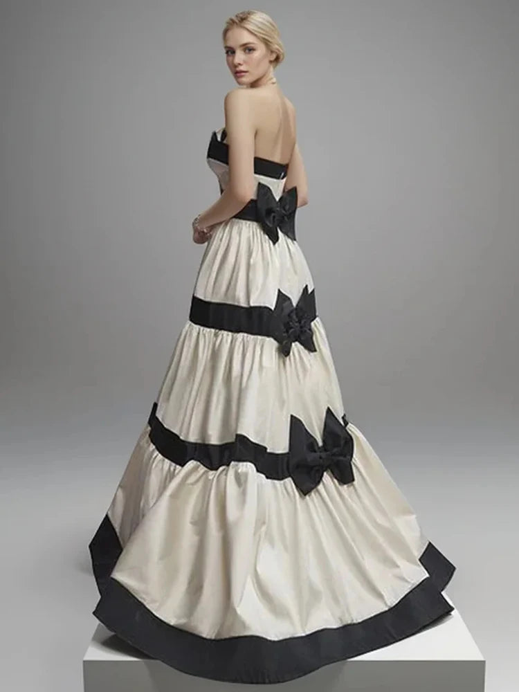 Bow Long Dresses Shift Classic Vintage