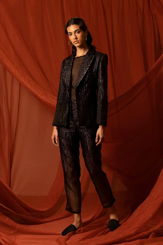 Brocade blazer with pants and top Women's High-End Blazer