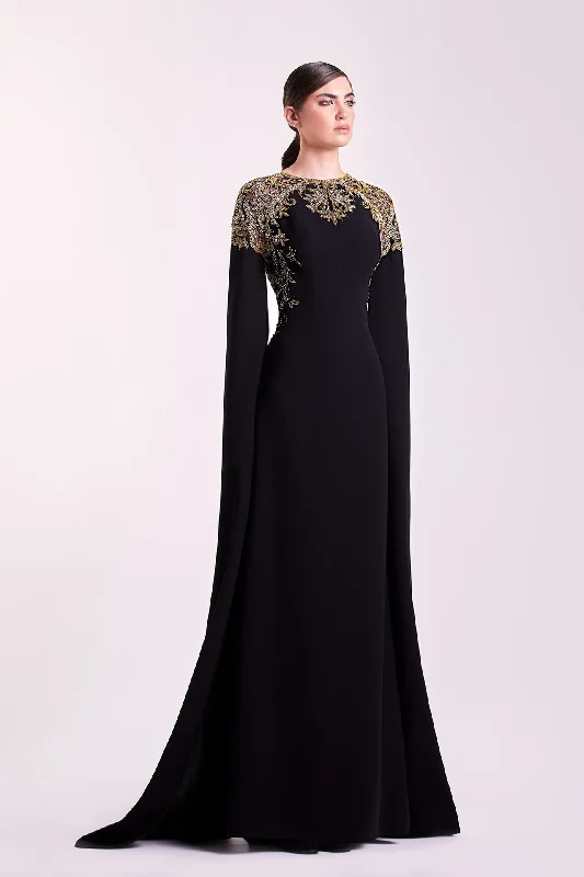 Cape sleeves crepe dress Tunics Running lightweight