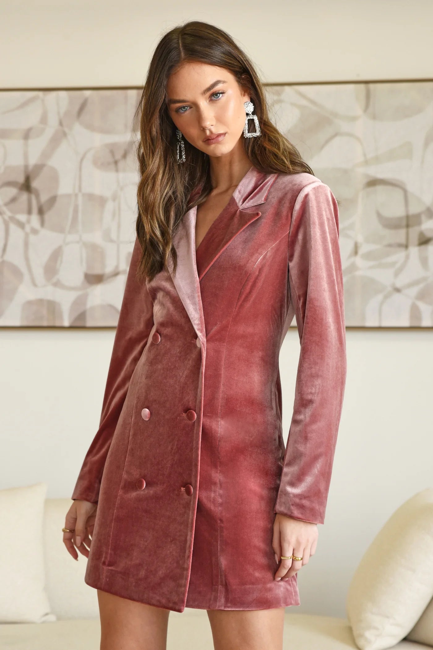 Dusty Rose Blazer Lucinda Dress Women's Vintage Suit