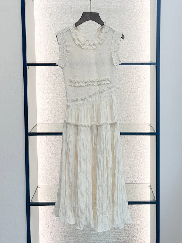 Fairy style texture long dress Tunics Versatile functional
