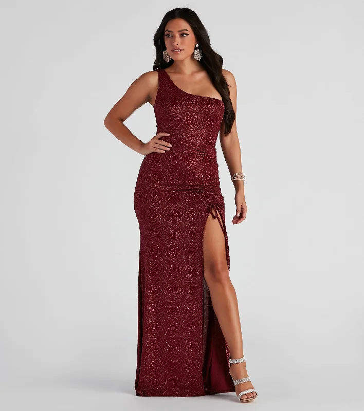 Gina Formal Glitter Long Dress Tunics Fleece cozy