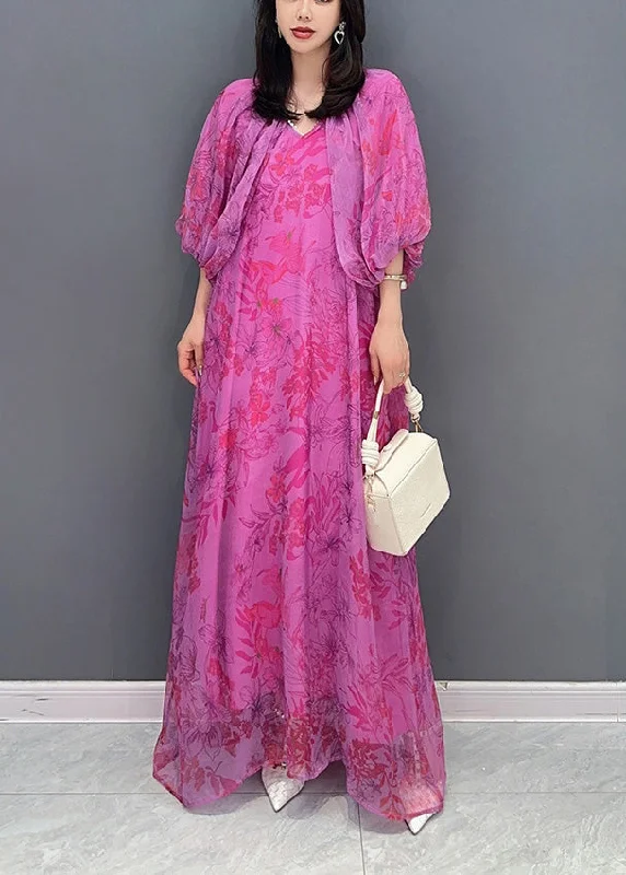 Modern Red V Neck Print Cozy Tie Waist Ankle Dress Summer Tunics Sophisticated sleek Modern Red V Neck Print Cozy Tie Waist Ankle Dress Summer Tunics Sophisticated sleek