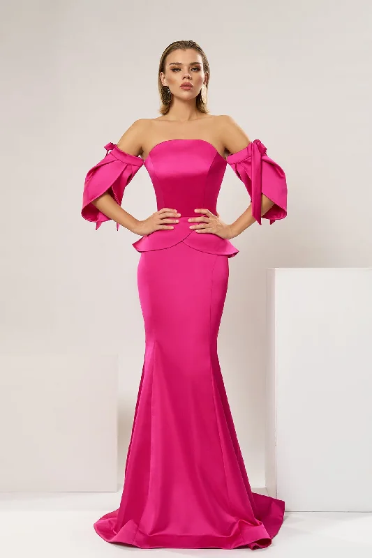 Peplum waist taffeta mermaid gown Tunics Corduroy durable