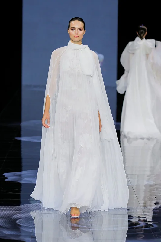 Pleated cape dress Tunics Trendy modern