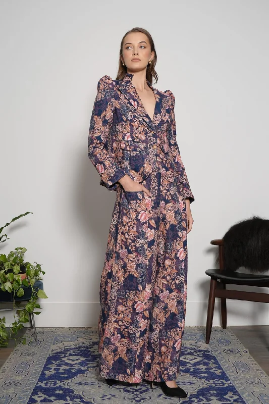 Printed blazer with wide pants Women's Banquet Suit