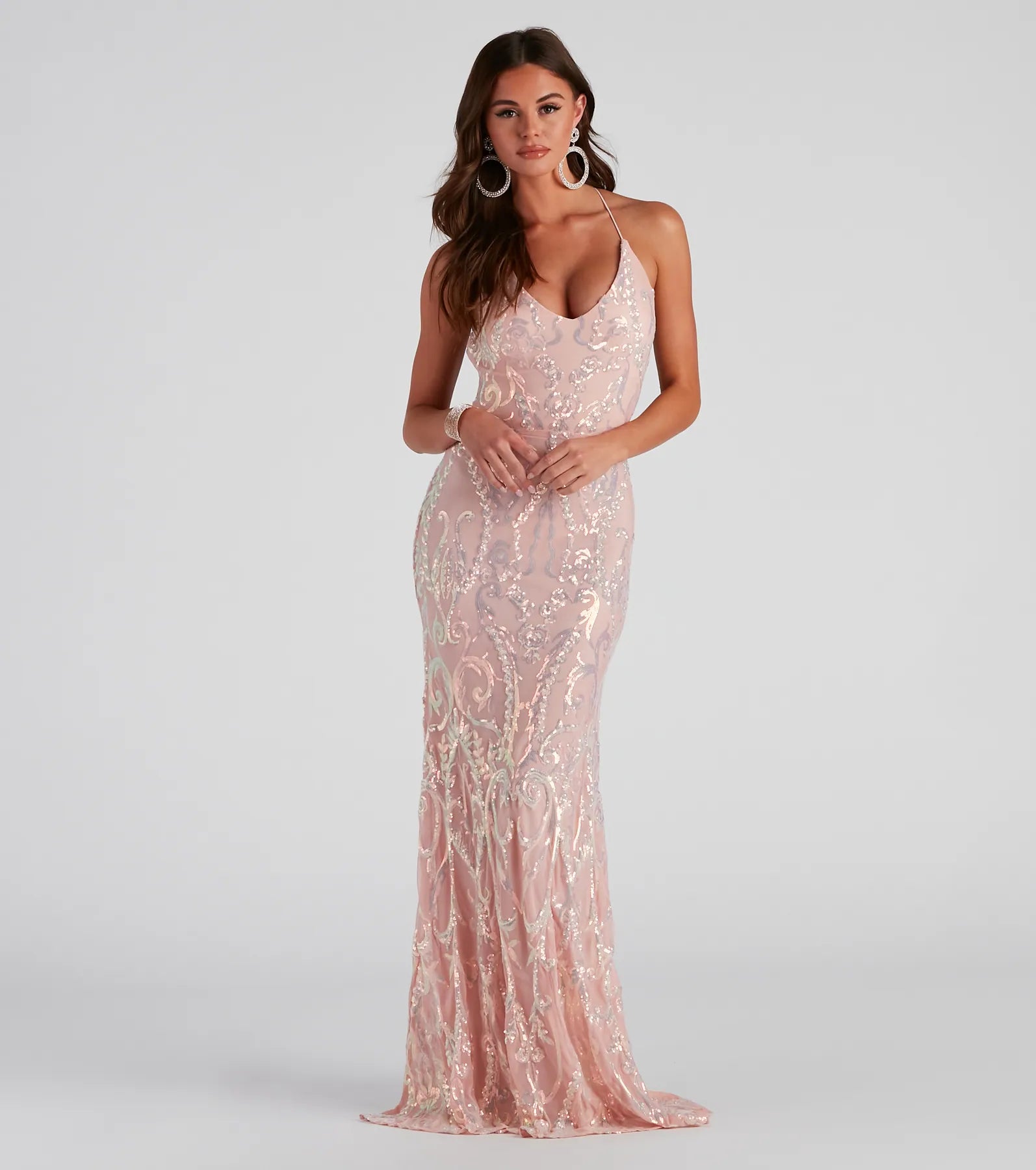 Roxie Formal Sequin Long Dress Tunics Corduroy durable