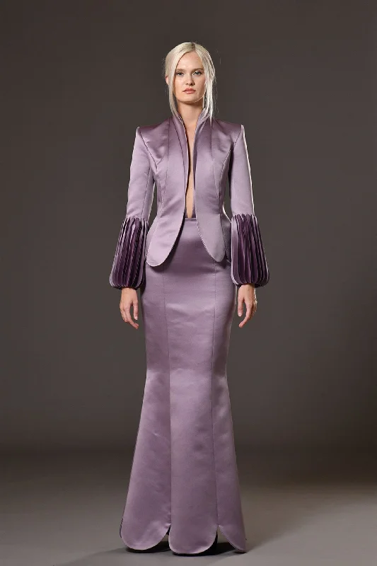 Satin blazer with open back dress Women's Custom Suit