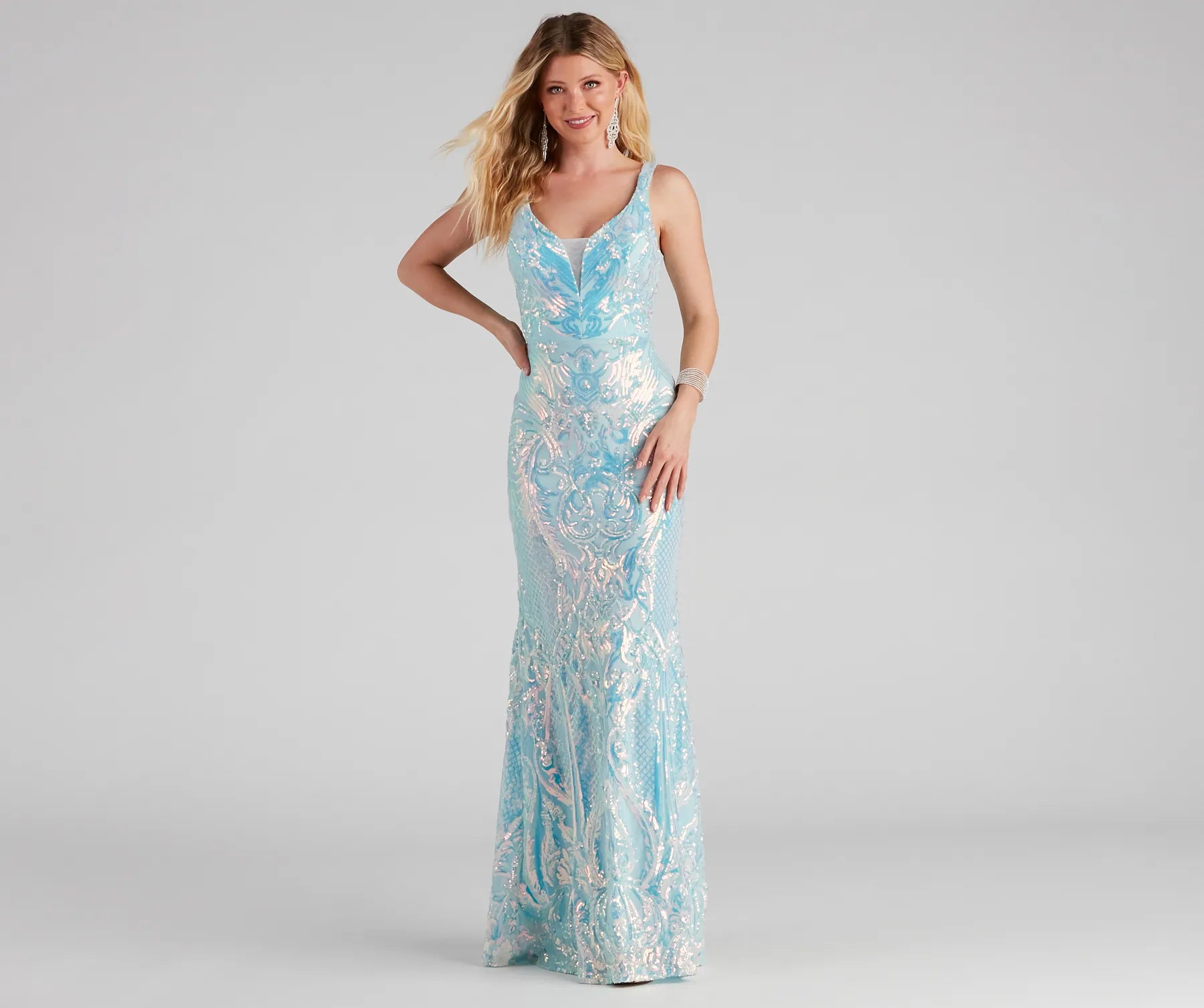 Sylvia Formal Sequin Mermaid Long Dress Tunics New arrival