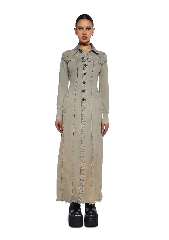 Trinity Trench Maxi Dress Stylish Trench Coat with Pockets