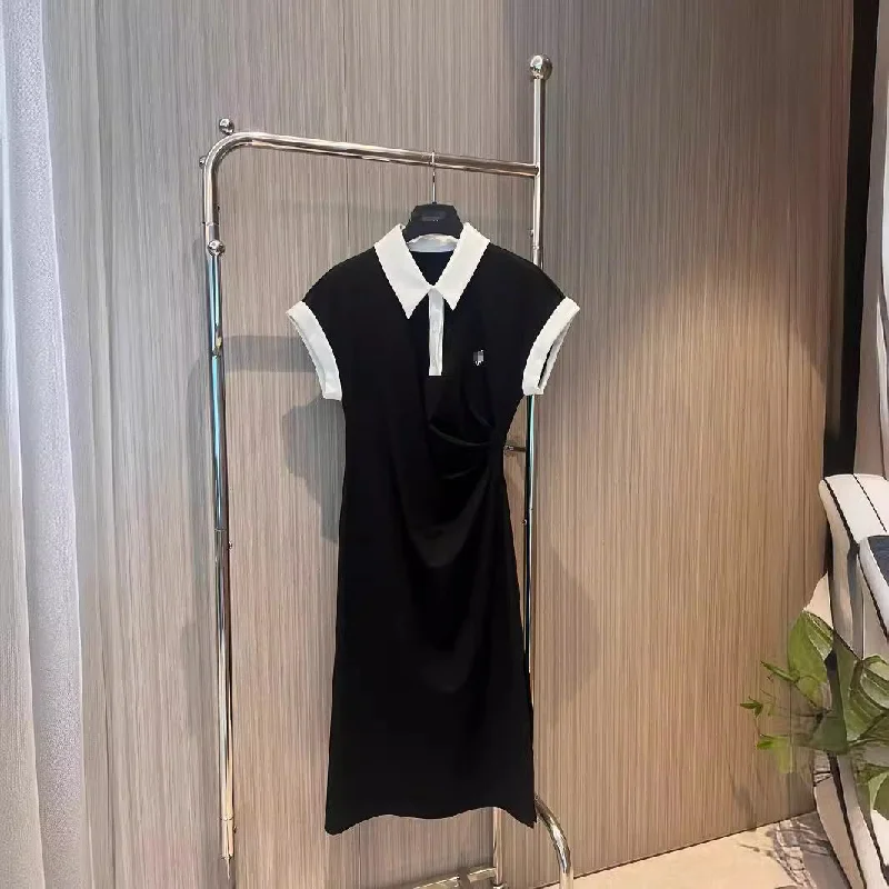 Waist pleated design dress Tunics Custom made