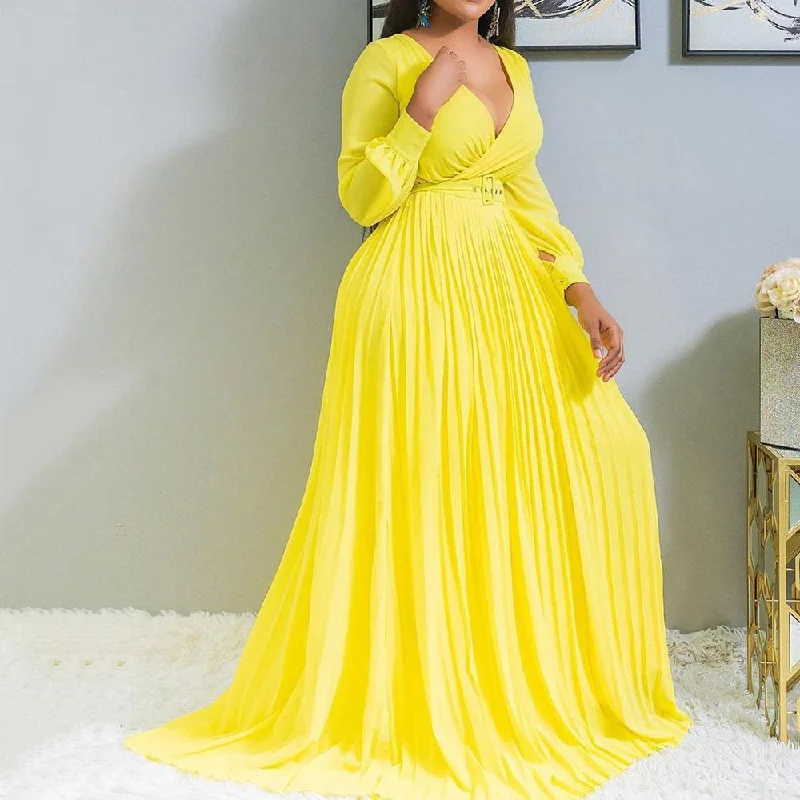 Women V Neck Plus Size Long Dresses Tunics Bridal satin