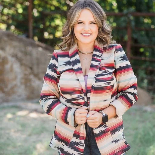 Aztec Print Blazer ~ Khaki & Red Women's Unique Blazer