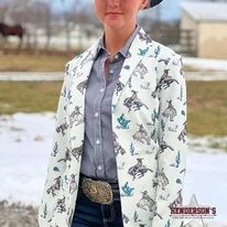 Dana Western Cowboy Print Blazer Women's Trendy Jacket