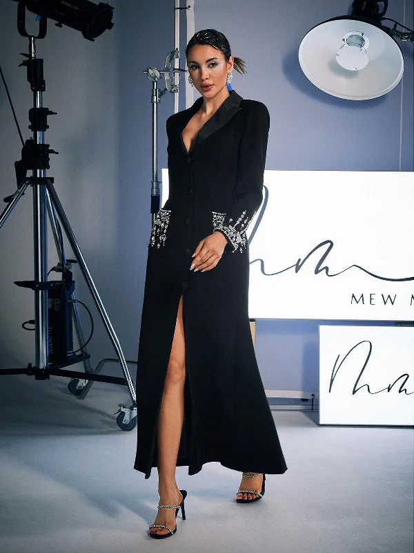 Hassan Rhinestone Blazer Dress In Black Women's Handmade Blazer