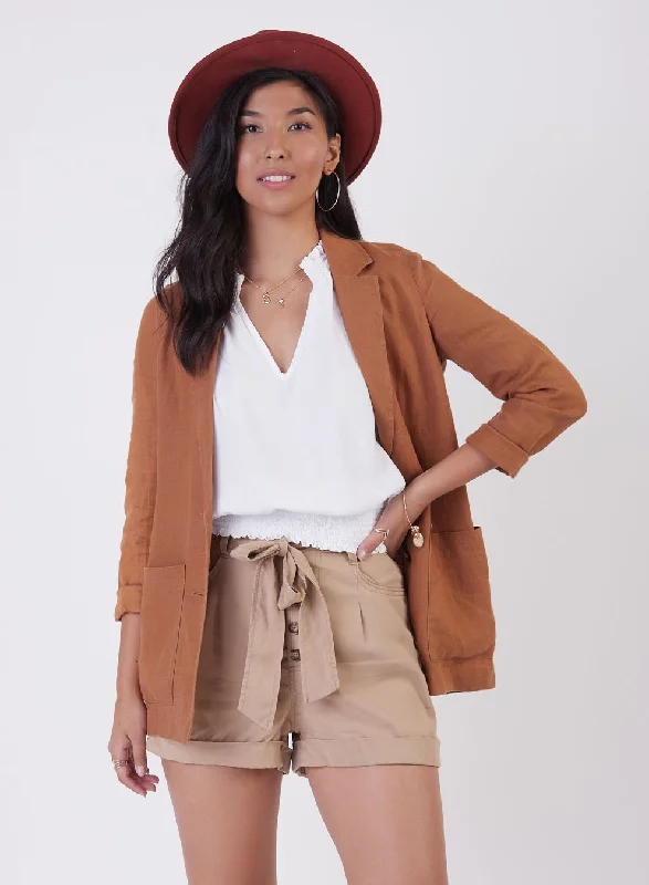 Black Tape LS Linen Blazer Women's Unique Blazer