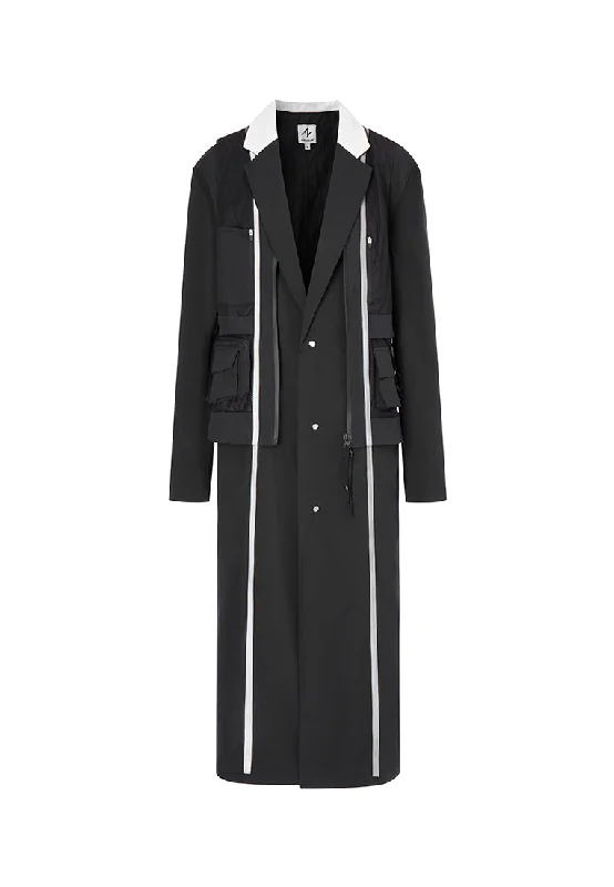 Noah-Carter Vest Relaxed Trench Coat Elegant Fitted Trench Coat