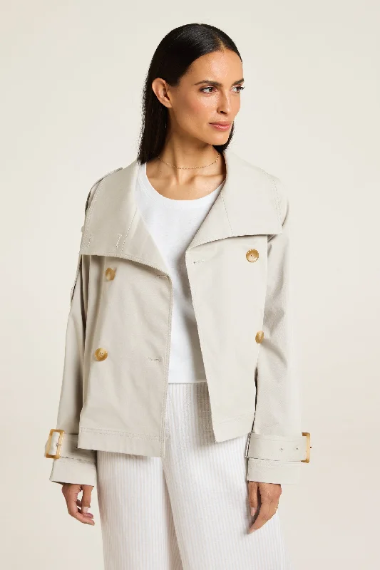 Aubrey Trench Fashionable Tartan Trench Coat
