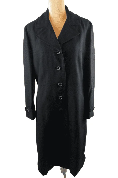 Belson women's black trench coat Fashionable Cropped Trench Coat