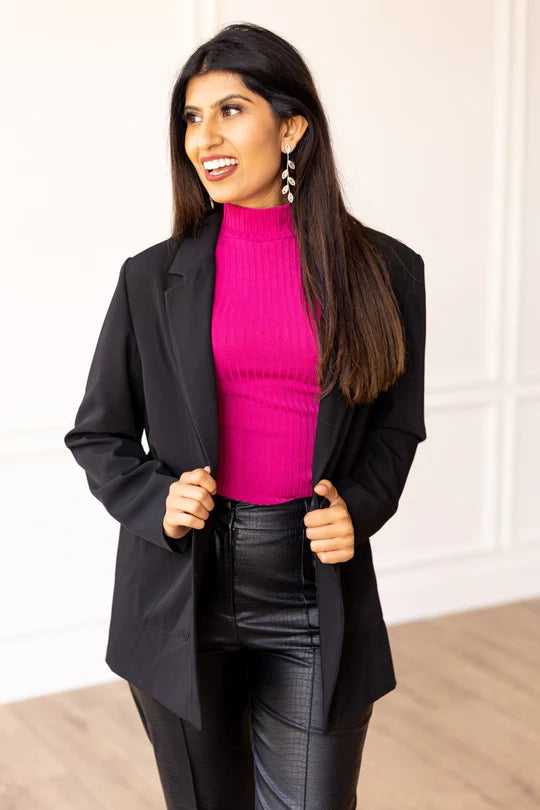 Boyfriend Black Blazer Women's High-End Blazer