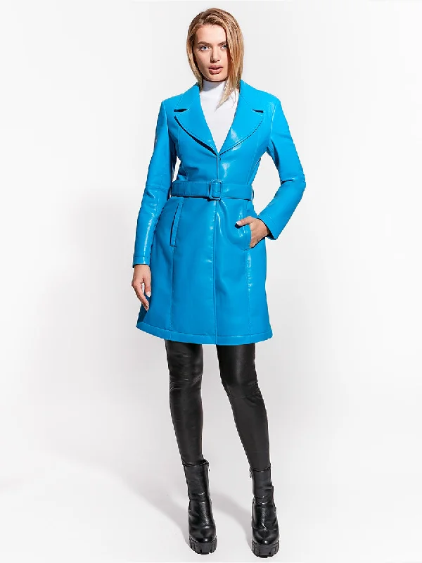 CRAWFORD RECYCLED LEATHER TRENCH Classic Double-Breasted Wool Trench