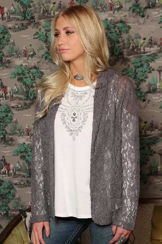 CRUEL GRAY LACE BLAZER High-End Women's Suit