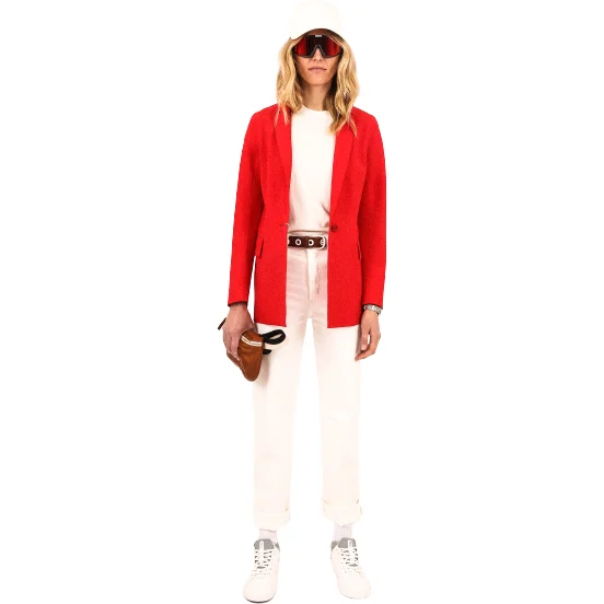 Active Blazer, Red Women's Handmade Blazer