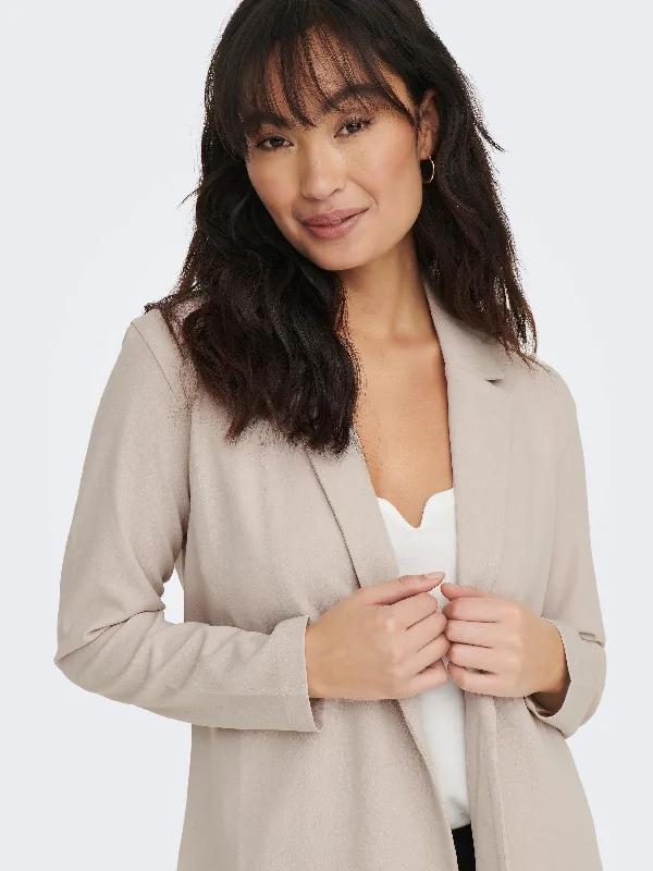 JDY Geggo Long Sleeve Blazer-GREY Women's Vintage Jacket
