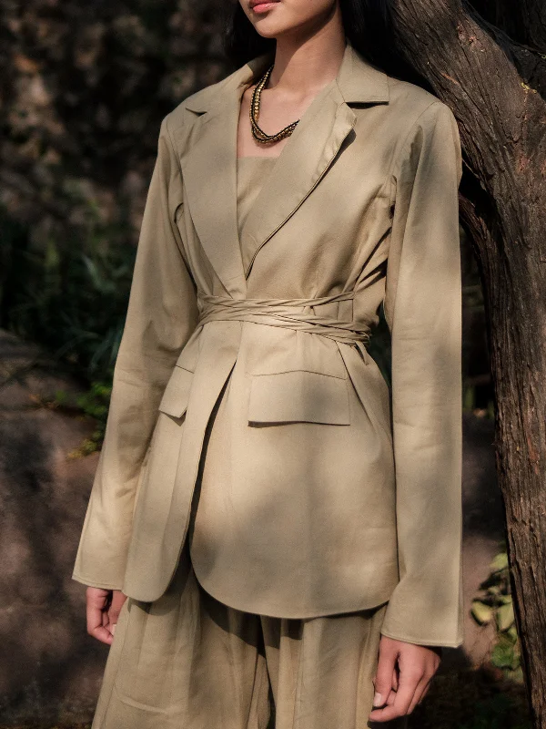 Khaki Cambridge Blazer Women's Elegant Suit