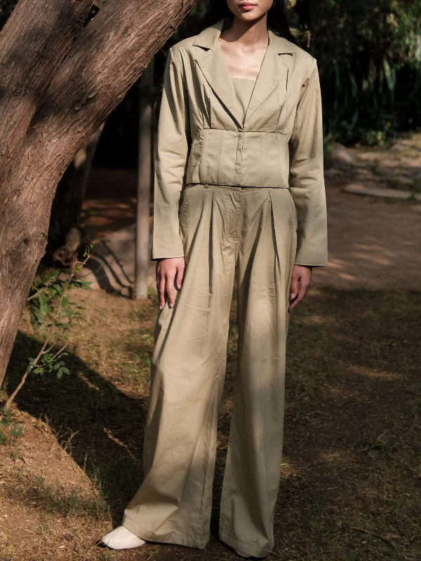 Khaki Milano Blazer Women's Vintage Suit
