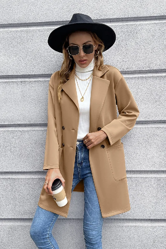 Lapel Collar Long Sleeve Blazer Women's Elegant Suit