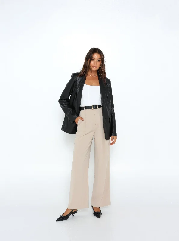 Madison The Label Landon Blazer Faux Leather - Black Women's Premium Blazer