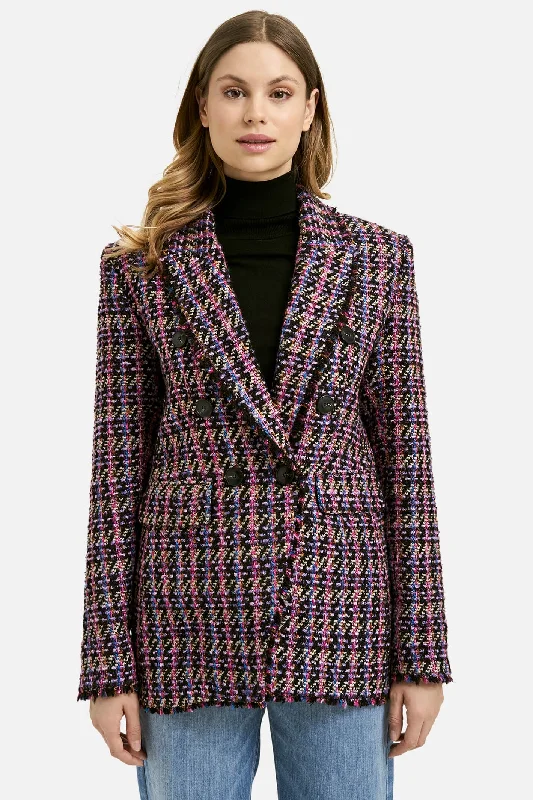 Milano 33-4535-4058 Purple Chanel Style Double Breasted Blazer Women's Custom Suit