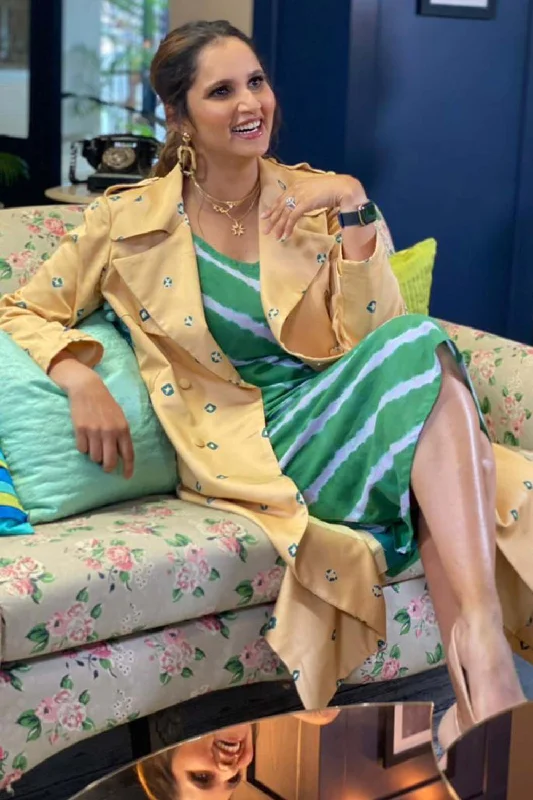 Oman Trench Coat as seen on Sania Mirza Elegant Belted Trench Coat