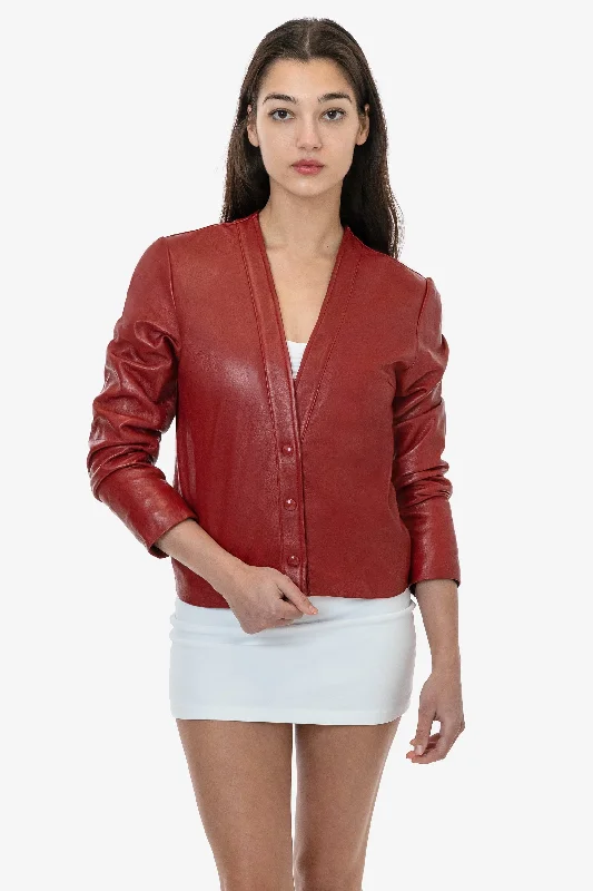 RLH3000 - Leather Collarless Blazer Milan Custom Blazer