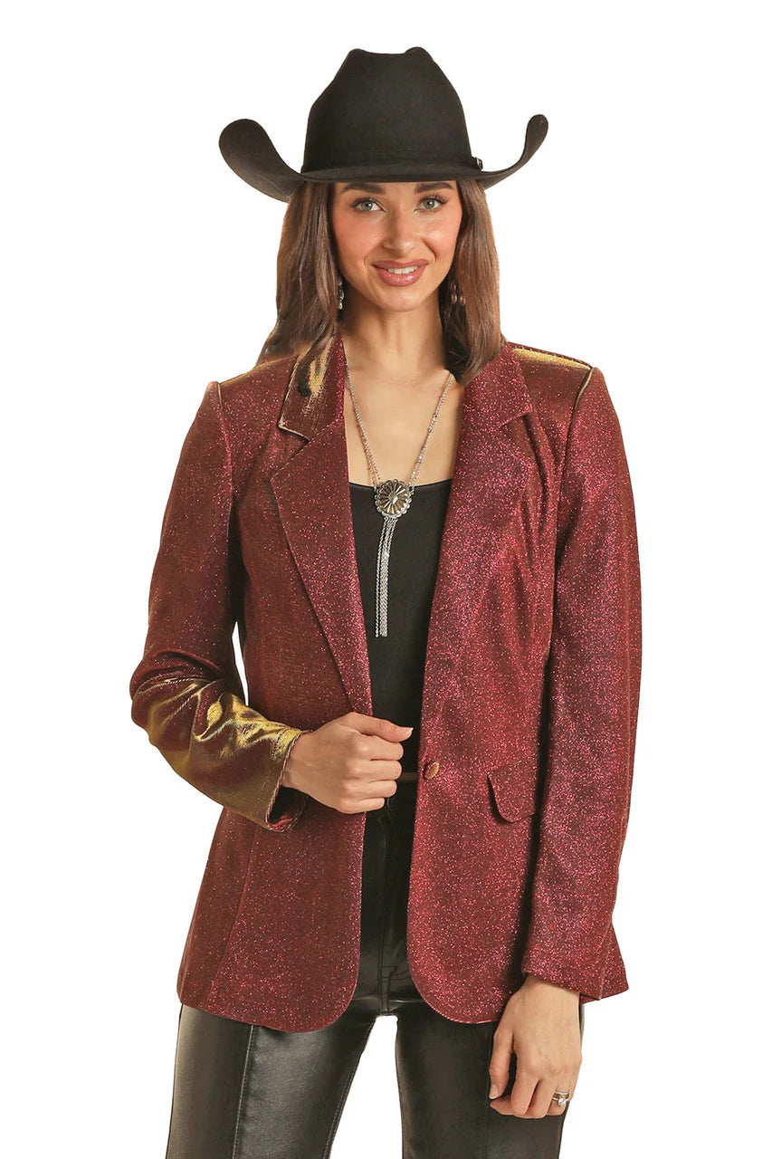 ROCK & ROLL RED IRIDESCENT BLAZER Women's Advanced Suit