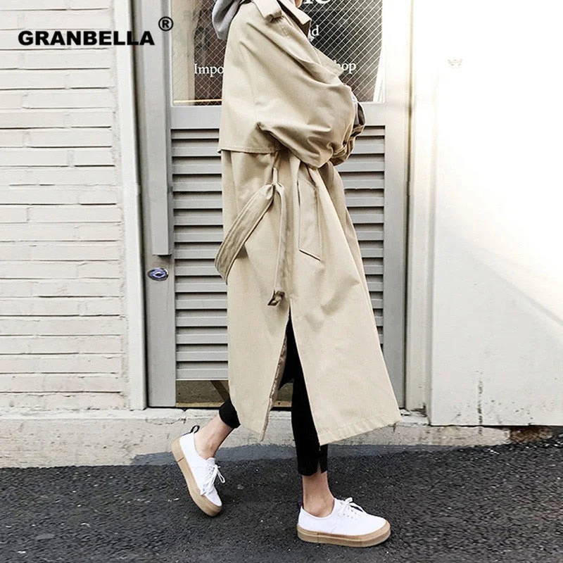 Spring Autumn New Women's Casual Trench Coat Oversize Double Breasted Vintage Outwear Sashes Chic Cloak Female Windbreaker Cozy Winter Wool Trench Spring Autumn New Women's Casual Trench Coat Oversize Double Breasted Vintage Outwear Sashes Chic Cloak Female Windbreaker Cozy Winter Wool Trench