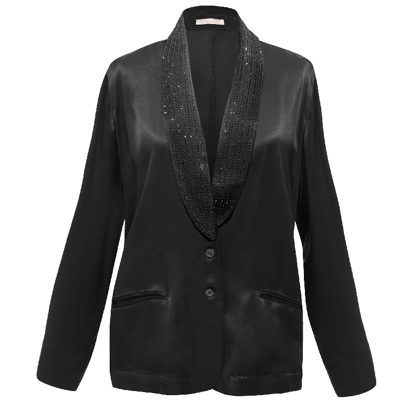 Studded Smoking Blazer | Black Summer Women's Jacket
