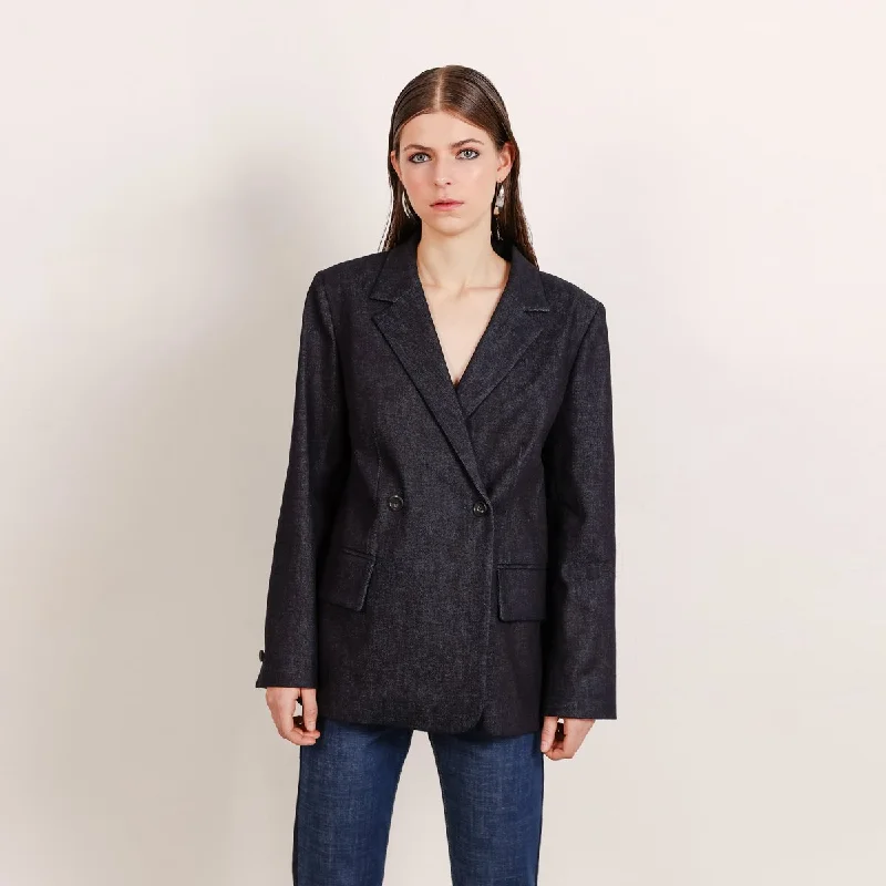 Double Breasted Blazer Selvedge Denim Women's Denim Suit