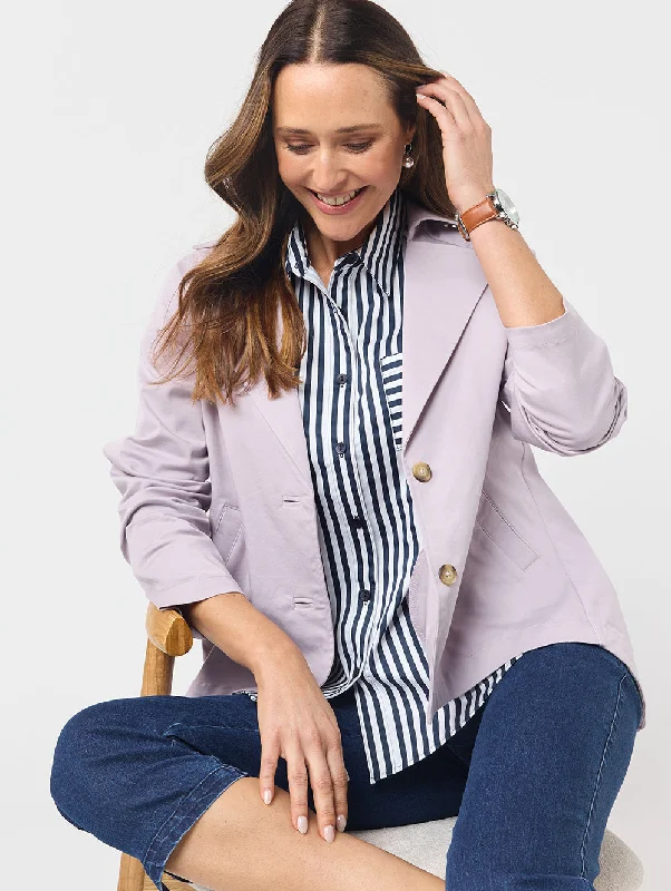 Taren Cropped Trench Warm Double-Breasted Trench
