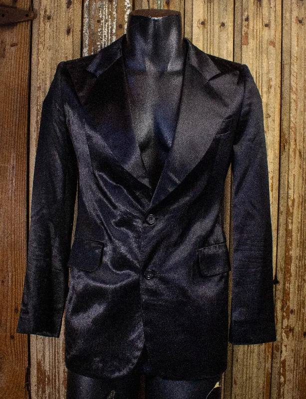 Vintage Jumping Jack Flash Black Satin Blazer 70s Small Women's Vintage Jacket