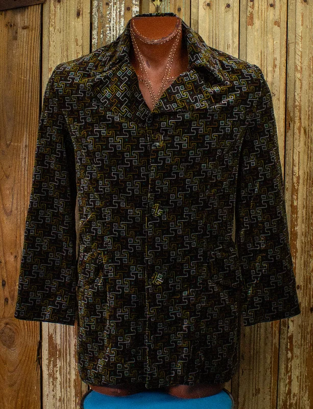Vintage Lip Service Geometric Velvet Blazer 90s Medium Linen Women's Suit